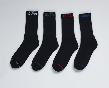 Duaa Elite Socks 4-Pack from On Time Fashions – Socks by DUAA, Birmingham AL’s 1 fashion store and premier destination for streetwear, suits, kids fashion, and big & tall