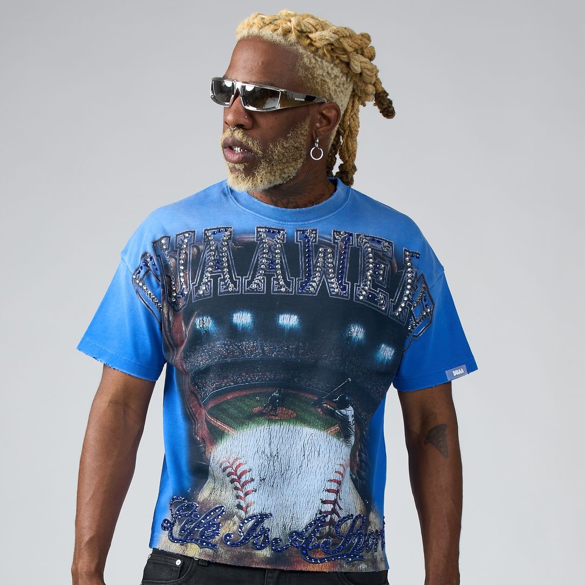 Duaa Homerun Tee from On Time Fashions – T-shirt by DUAA, Birmingham AL’s 1 fashion store and premier destination for streetwear, suits, kids fashion, and big & tall