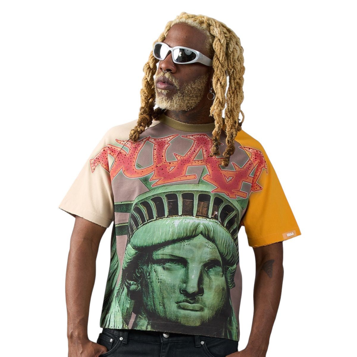Duaa Liberty Tee from On Time Fashions – T-shirt by DUAA, Birmingham AL’s 1 fashion store and premier destination for streetwear, suits, kids fashion, and big & tall