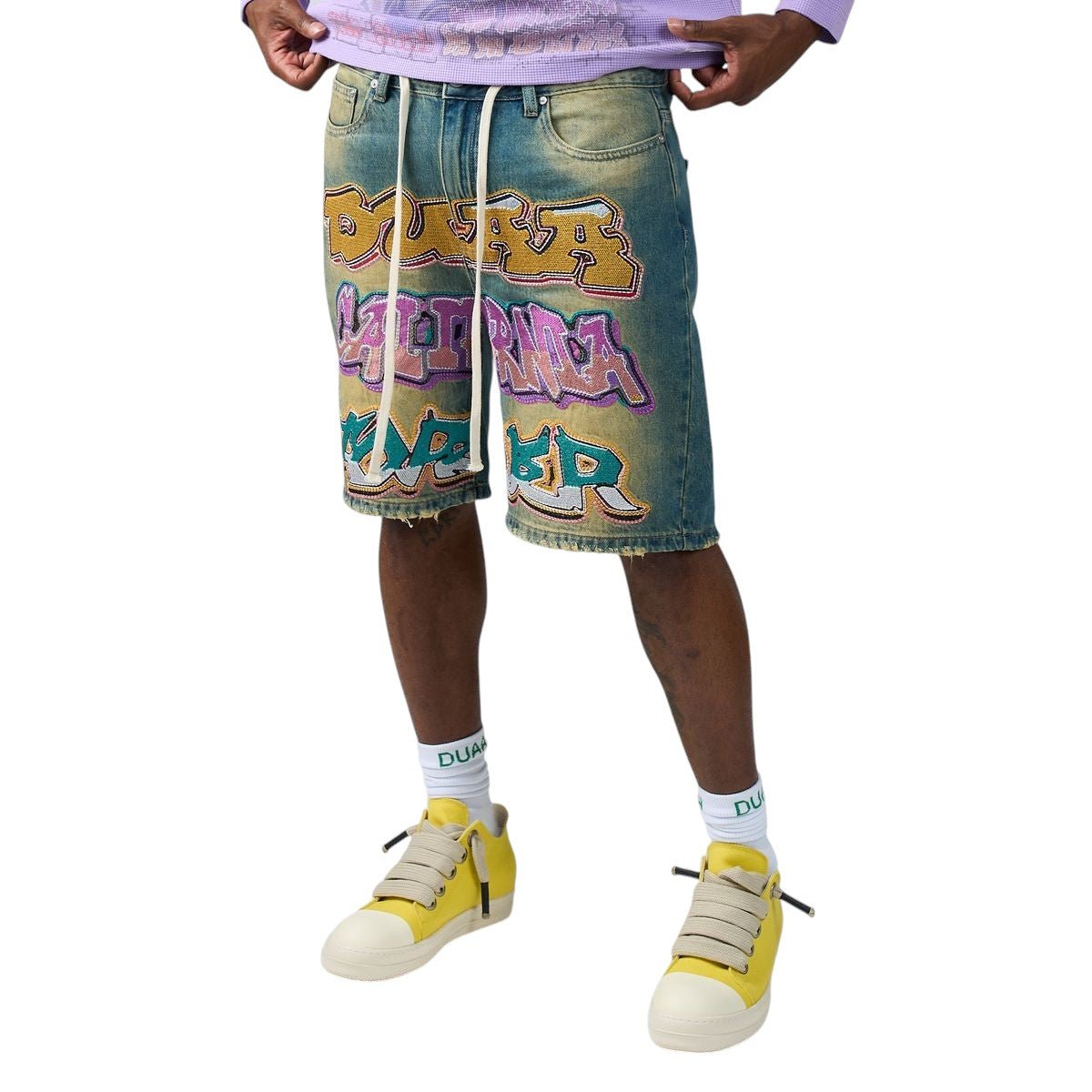 Duaa Wall Blue Short from On Time Fashions – Shorts by DUAA, Birmingham AL’s 1 fashion store and premier destination for streetwear, suits, kids fashion, and big & tall