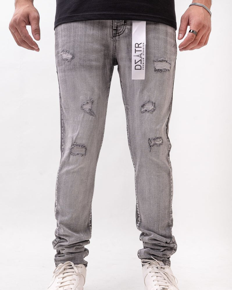 DZTR 604 ultra skinny jeans in Dusky Black, front view