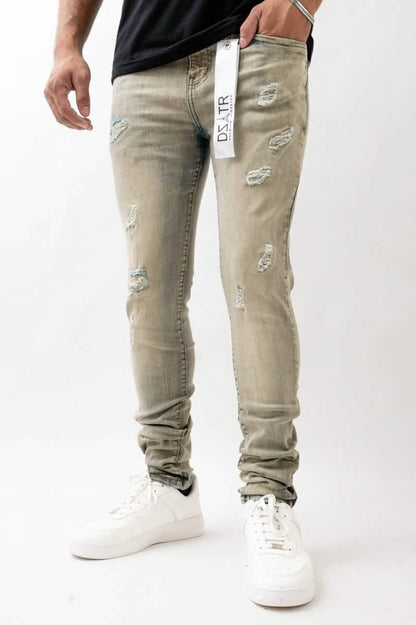 DZTR Super Stretch Distressed Denim – 429 from On Time Fashions – Jeans by Premium Disaster, Birmingham AL’s 1 fashion store and premier destination for streetwear, suits, kids fashion, and big & tall