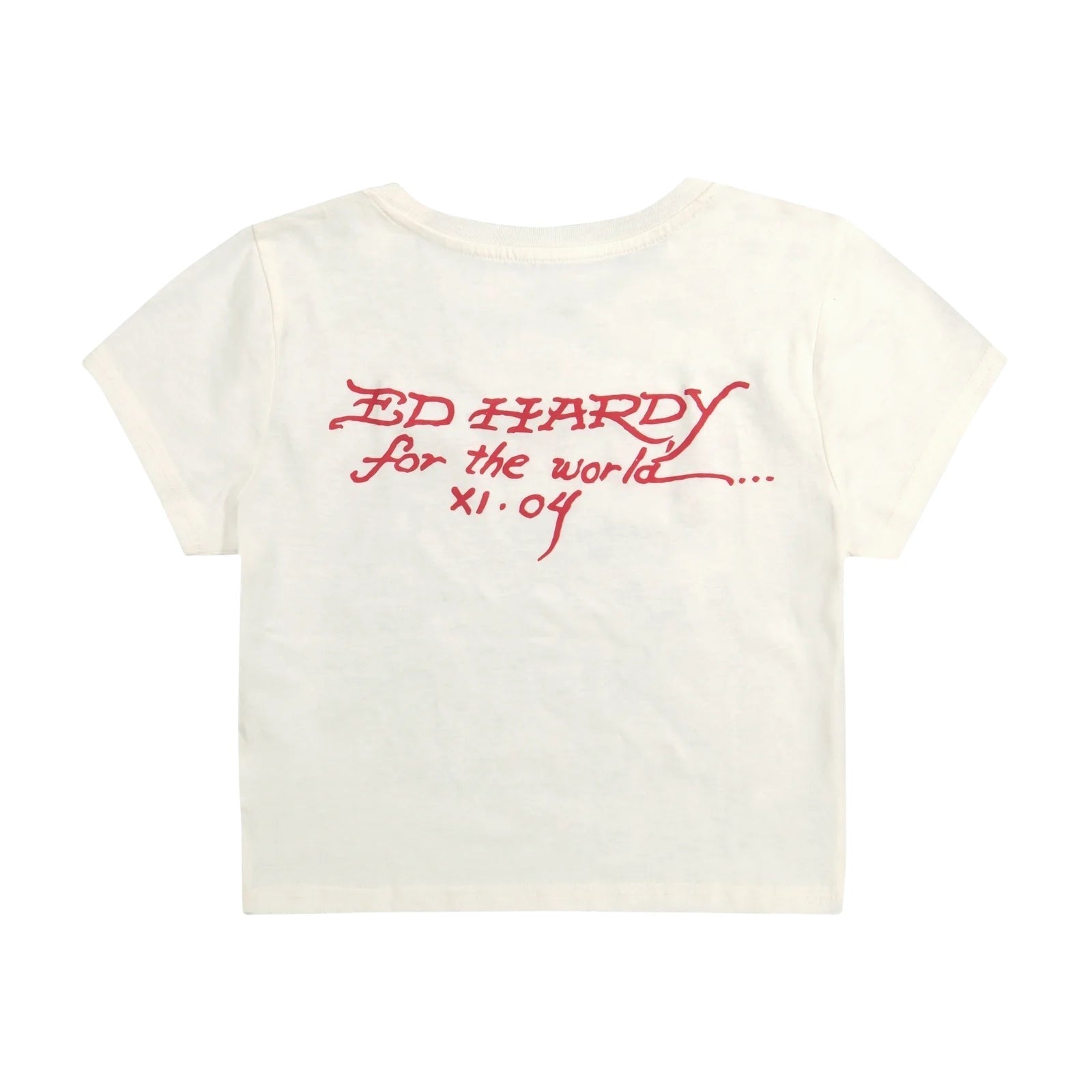 Ed Hardy Battle Horses Baby Tee from On Time Fashions – Women's tee by Ed Hardy, Birmingham AL’s 1 fashion store and premier destination for streetwear, suits, kids fashion, and big & tall