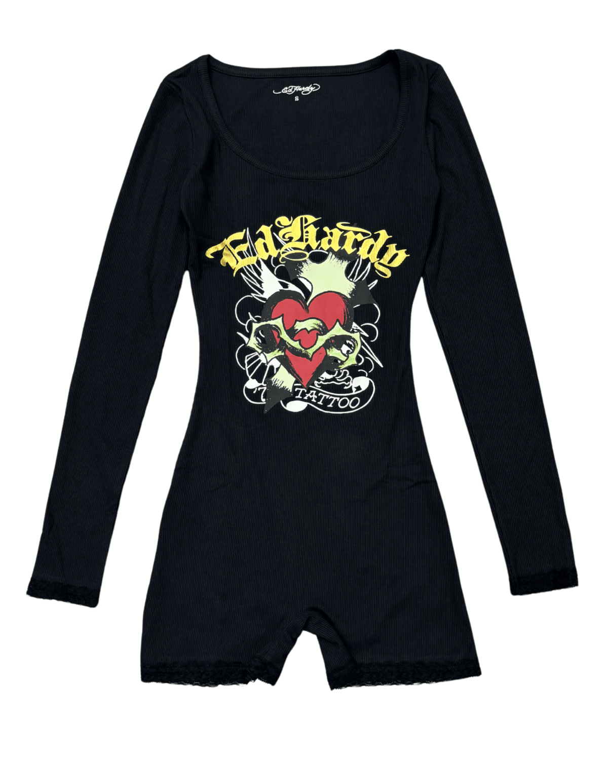 Ed Hardy Sacred Heart Lace Onesie by Ed Hardy