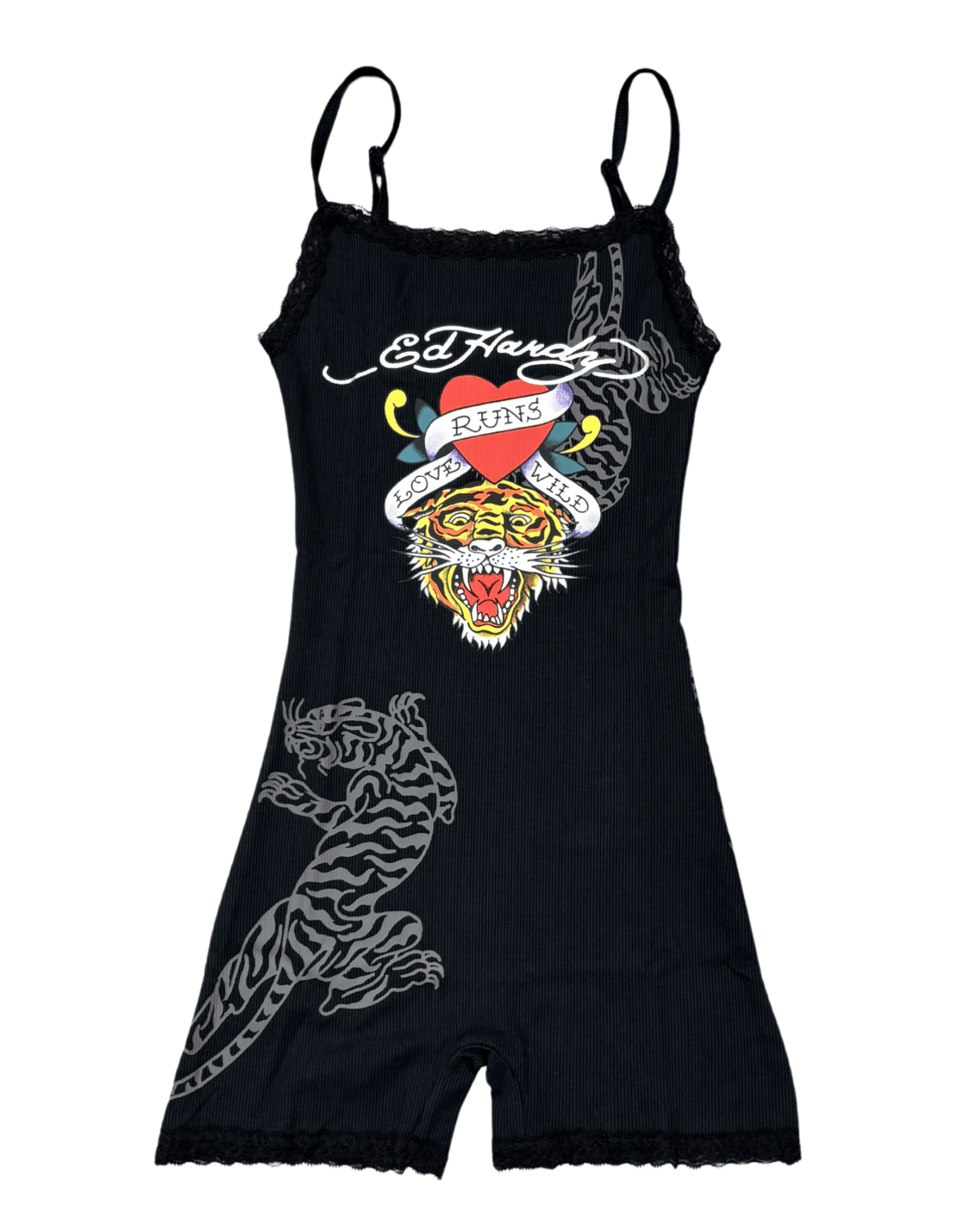 Ed Hardy Tiger Heart Lace Sleep Romper by Ed Hardy