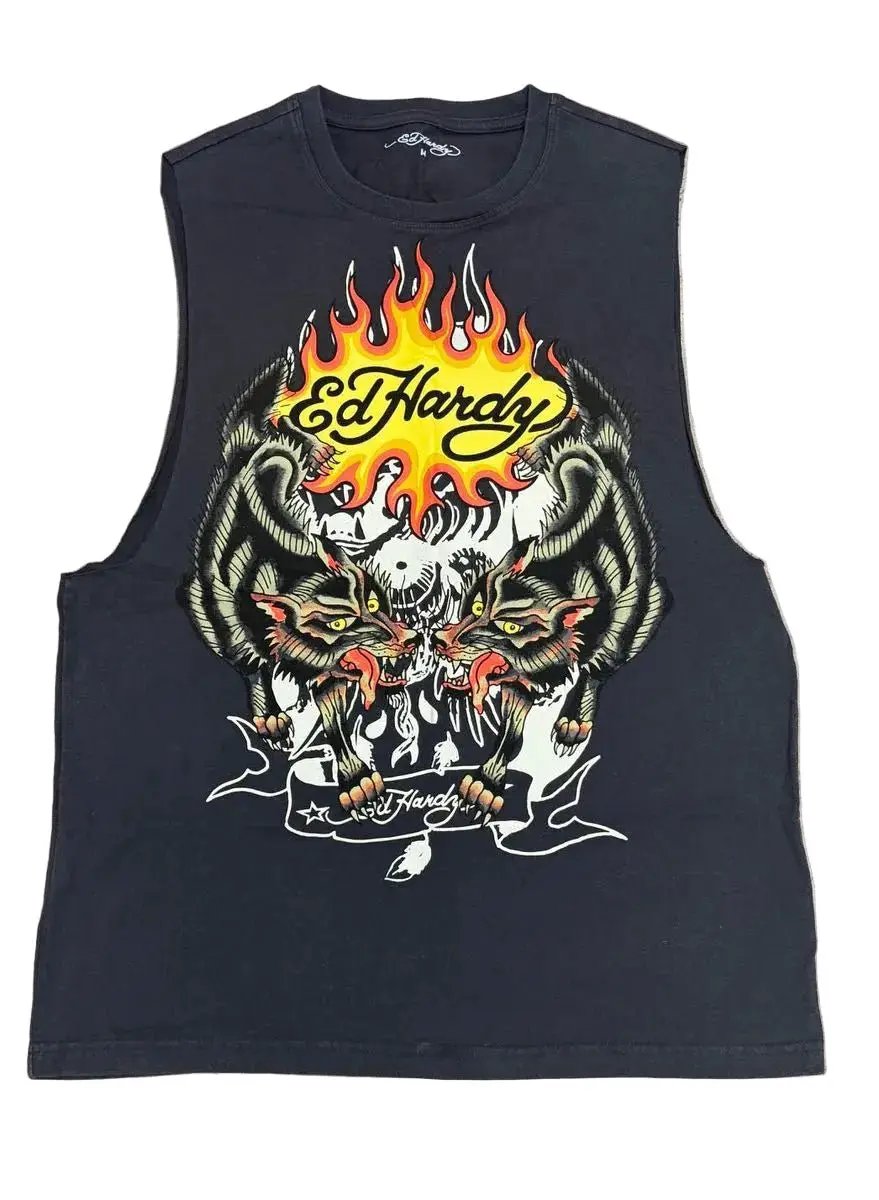 Ed Hardy Wolves Cut Off Tee by Ed Hardy