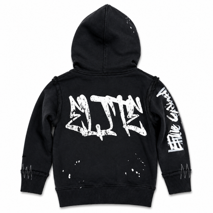 Elite Premium Double Layer Royal kids hoodie in black and red, back