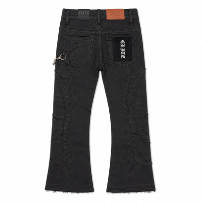 Elite Premium Ninja Black Wax kids jeans, back