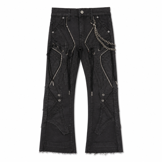 Elite Premium Ninja Black Wax kids jeans, front