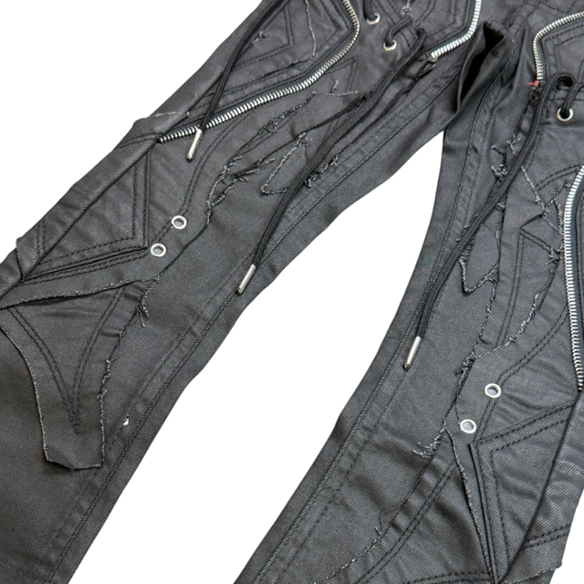 Elite Premium Ninja Black Wax kids jeans, leg detail