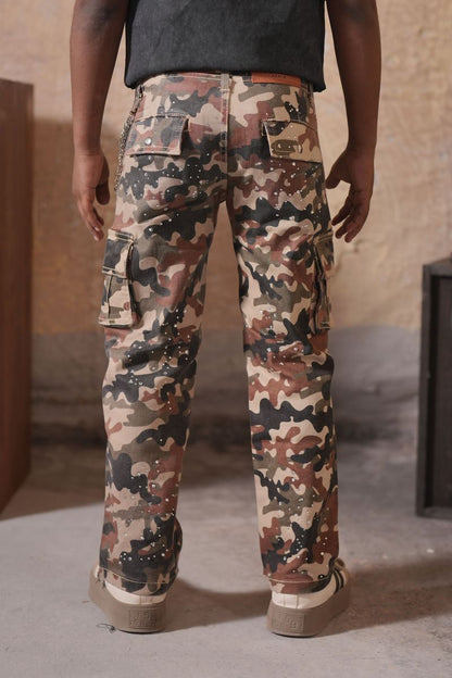Elite Premium Kid's Camo Embellished Cargo from On Time Fashions – Kid's Pants by Elite Premium Denim, Birmingham AL’s 1 fashion store and premier destination for streetwear, suits, kids fashion, and big & tall