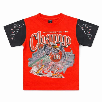 Elite Premium Kids Champ Premium Embellished Kids Tee from On Time Fashions – T-shirt by ELITE PREMIUM DENIM, Birmingham AL’s 1 fashion store and premier destination for streetwear, suits, kids fashion, and big & tall