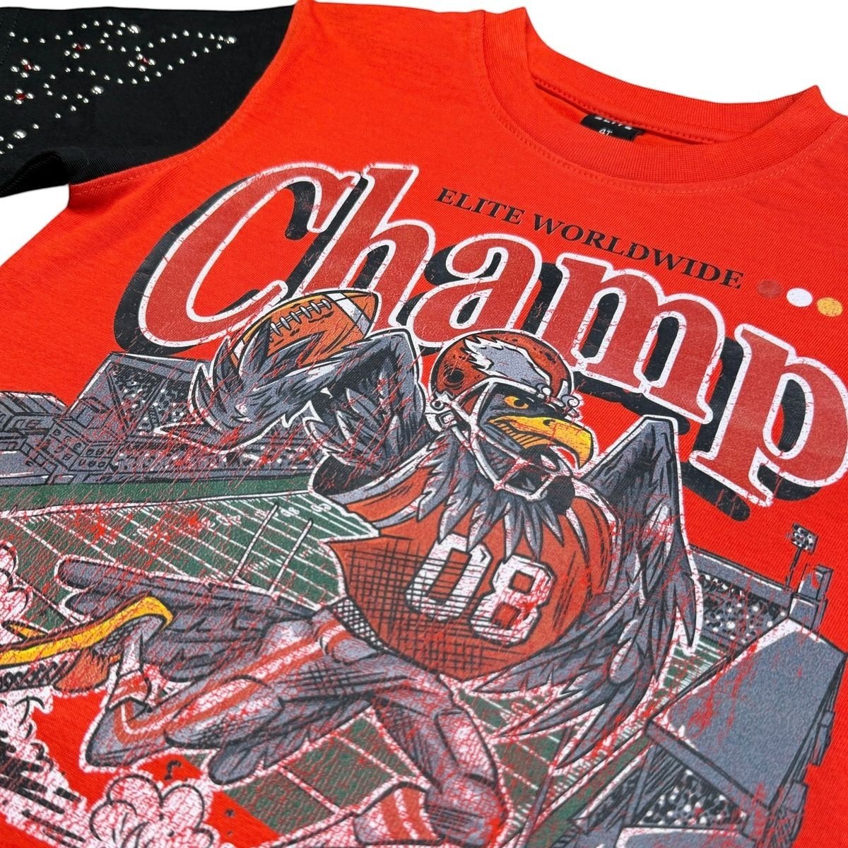 Elite Premium Kids Champ Premium Embellished Kids Tee from On Time Fashions – T-shirt by ELITE PREMIUM DENIM, Birmingham AL’s 1 fashion store and premier destination for streetwear, suits, kids fashion, and big & tall