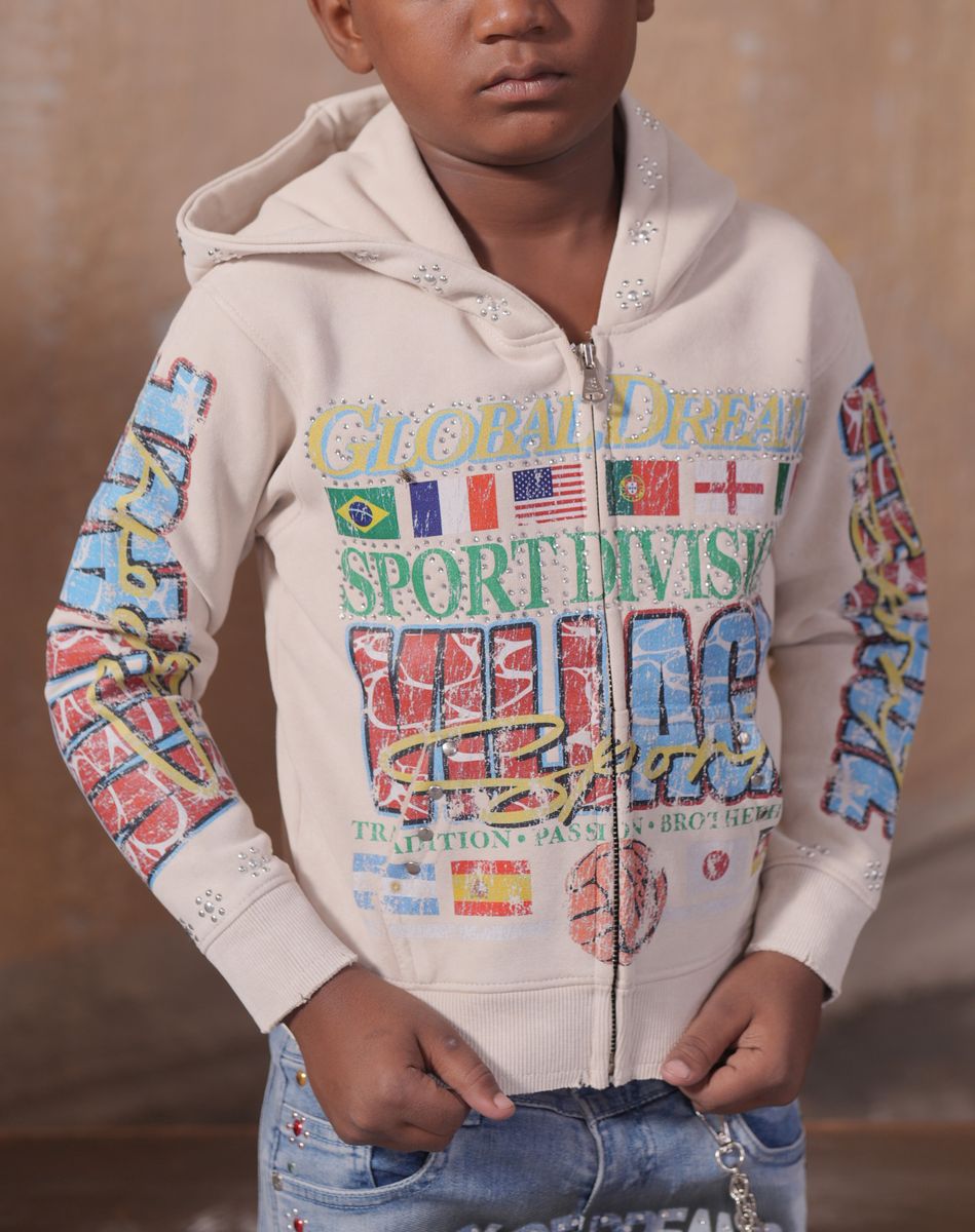 Elite Premium Kid's Global Dreams Zip Hoodie from On Time Fashions – Kid's Hoodie by Elite Premium Denim, Birmingham AL’s 1 fashion store and premier destination for streetwear, suits, kids fashion, and big & tall