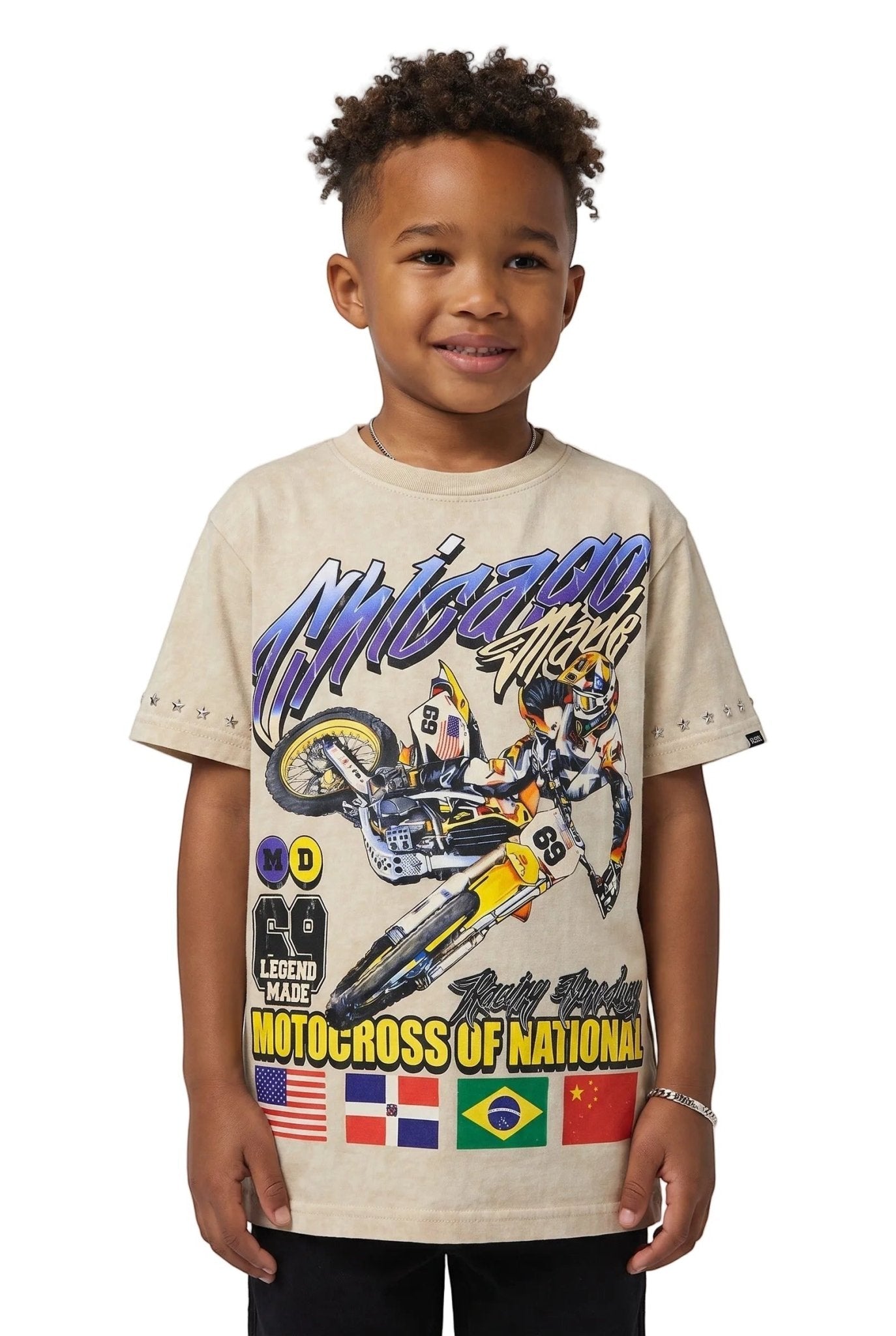 Elite Premium Kids Motocross Premium Embellished Kids Tee from On Time Fashions – T-shirt by ELITE PREMIUM DENIM, Birmingham AL’s 1 fashion store and premier destination for streetwear, suits, kids fashion, and big & tall