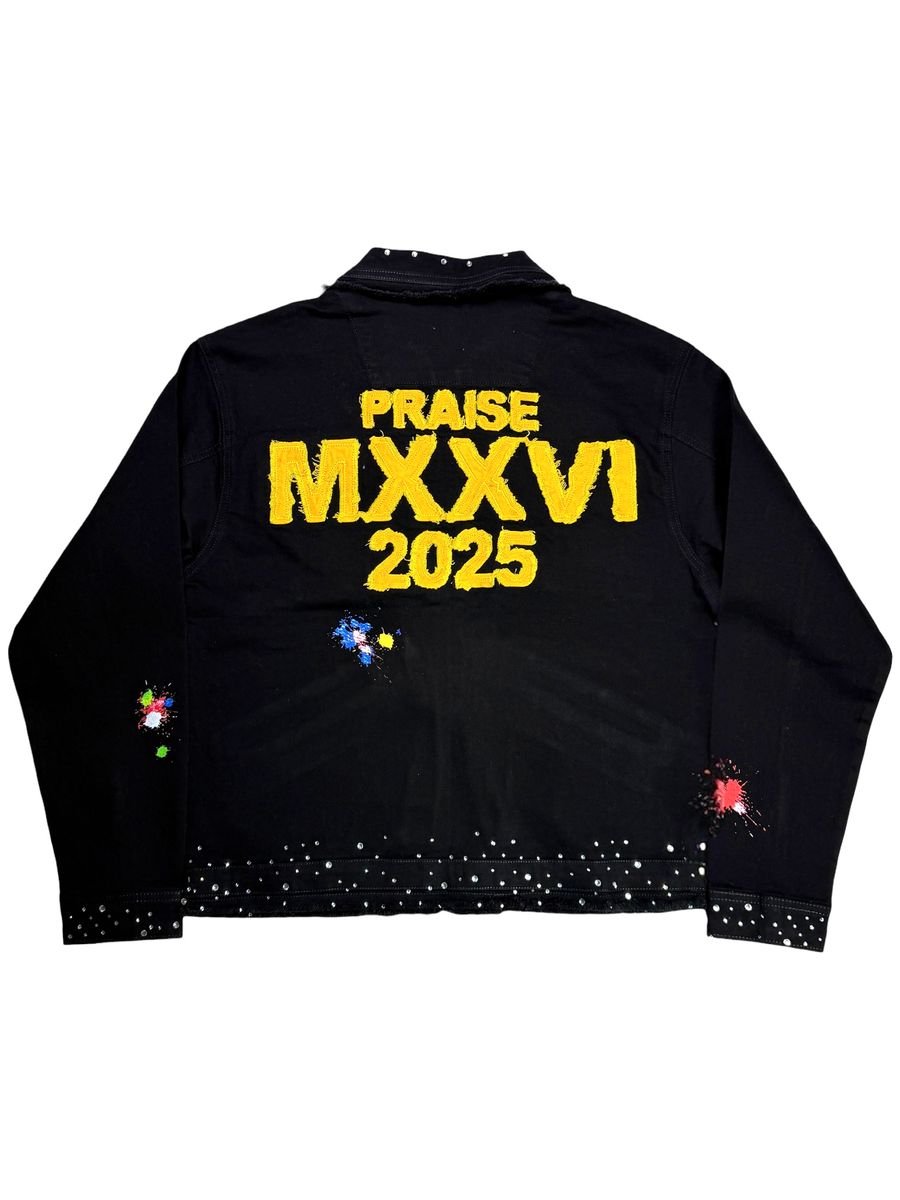 Elite Premium Praise Embellished Premium Denim Jacket Camo from On Time Fashions – Jackets by Elite Premium Denim, Birmingham AL’s 1 fashion store and premier destination for streetwear, suits, kids fashion, and big & tall