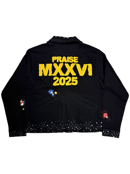 Elite Premium Praise Embellished Premium Denim Jacket Camo from On Time Fashions – Jackets by Elite Premium Denim, Birmingham AL’s 1 fashion store and premier destination for streetwear, suits, kids fashion, and big & tall