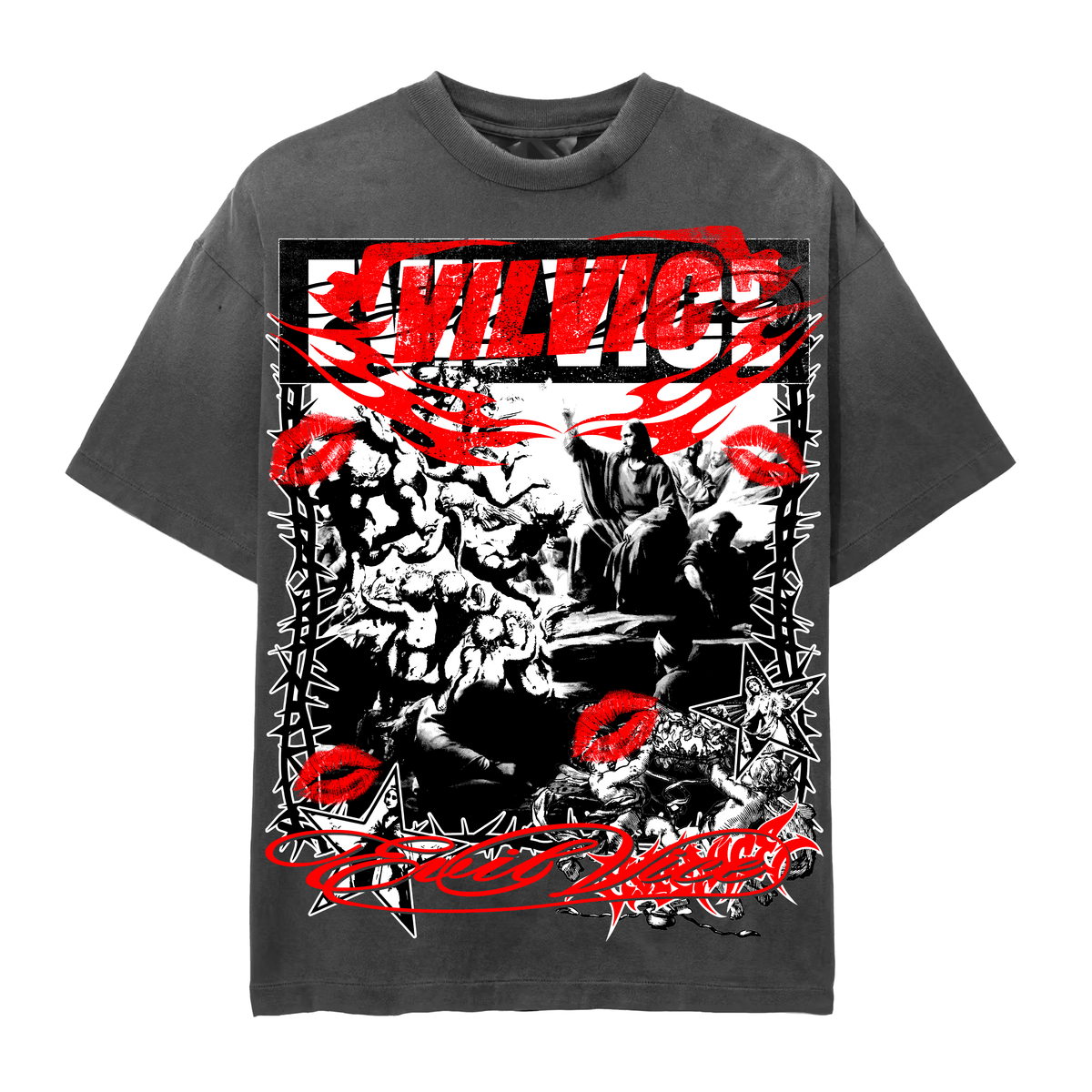 Evil Vice Holy Kiss Tee from On Time Fashions – Graphic Tee by Evil Vice, Birmingham AL’s 1 fashion store and premier destination for streetwear, suits, kids fashion, and big & tall