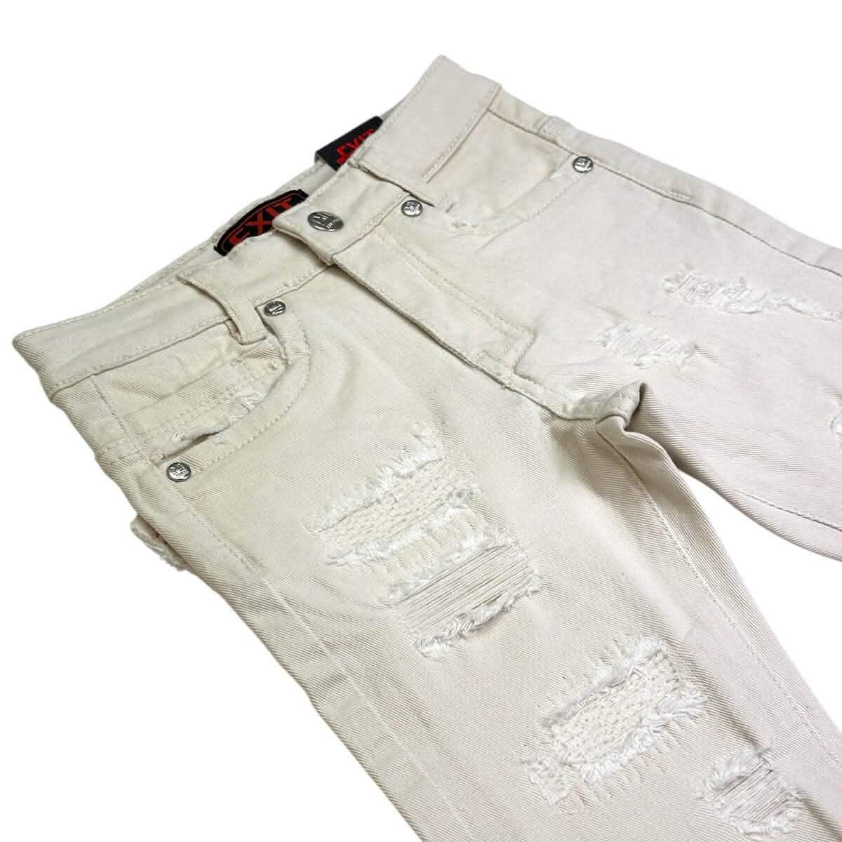 Exit Apparel Kids Distressed Stacked Jean