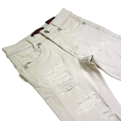 Exit Apparel Kids Distressed Stacked Jean