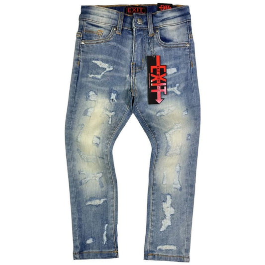Exit Apparel Kids Distressed Skinny Jeans from On Time Fashions – Kid's Jeans by Exit Apparel, Birmingham AL’s 1 fashion store and premier destination for streetwear, suits, kids fashion, and big & tall