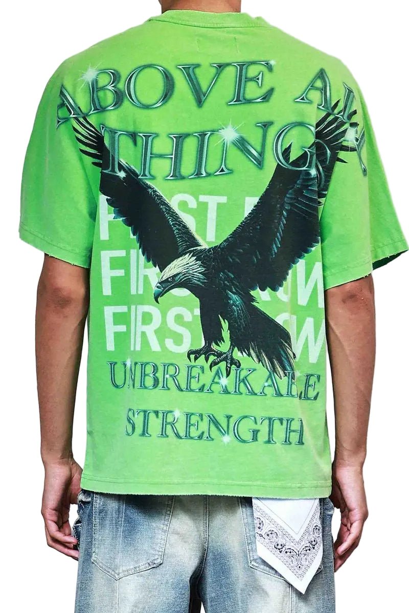 First Row Above All Things Ready to Ascent Tee from On Time Fashions – Tee by Huge USA, Birmingham AL’s 1 fashion store and premier destination for streetwear, suits, kids fashion, and big & tall