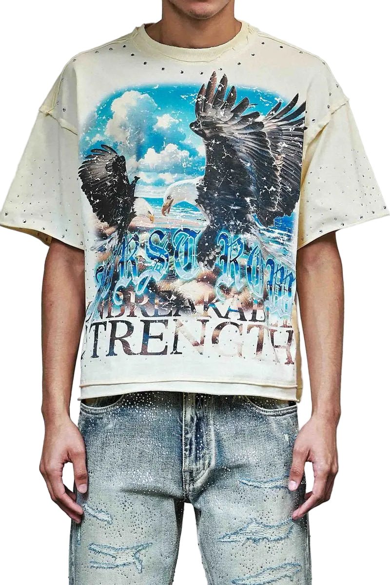 First Row Above All Things Skyborne Tee from On Time Fashions – Tee by Huge USA, Birmingham AL’s 1 fashion store and premier destination for streetwear, suits, kids fashion, and big & tall