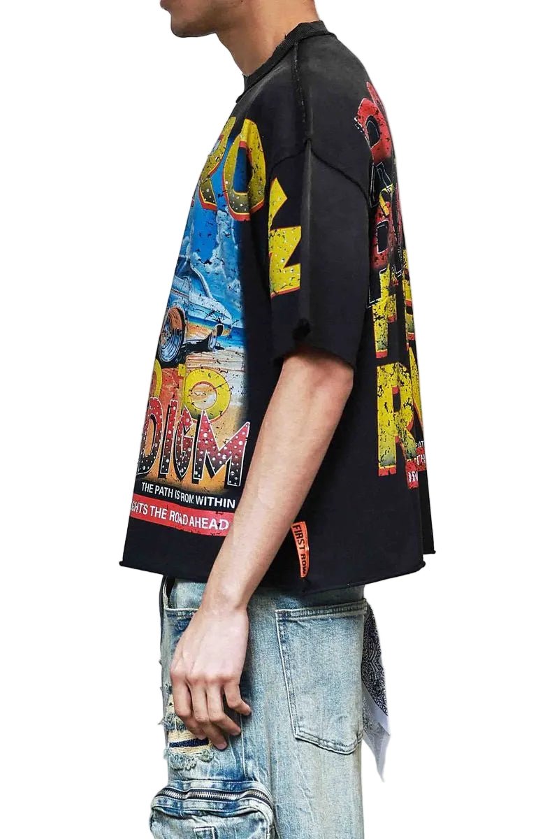 First Row Paradigm Driving High Tee from On Time Fashions – Tee by Huge USA, Birmingham AL’s 1 fashion store and premier destination for streetwear, suits, kids fashion, and big & tall