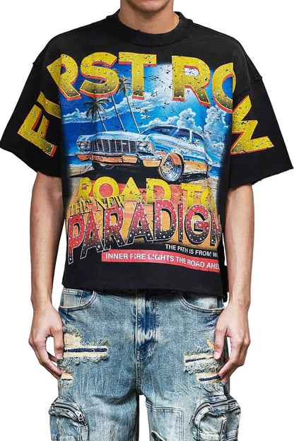 First Row Paradigm Driving High Tee from On Time Fashions – Tee by Huge USA, Birmingham AL’s 1 fashion store and premier destination for streetwear, suits, kids fashion, and big & tall