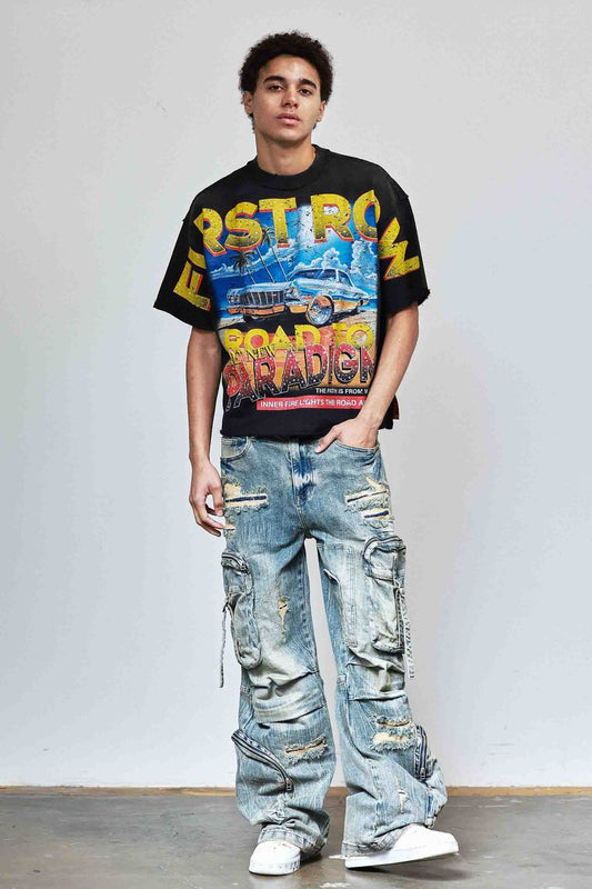 First Row Paradigm Driving High Tee from On Time Fashions – Tee by Huge USA, Birmingham AL’s 1 fashion store and premier destination for streetwear, suits, kids fashion, and big & tall