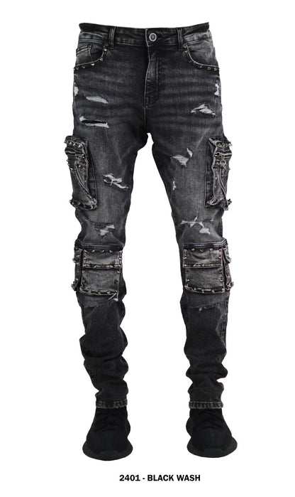 Focus Spike Cargo Slim Fit Jeans by Focus