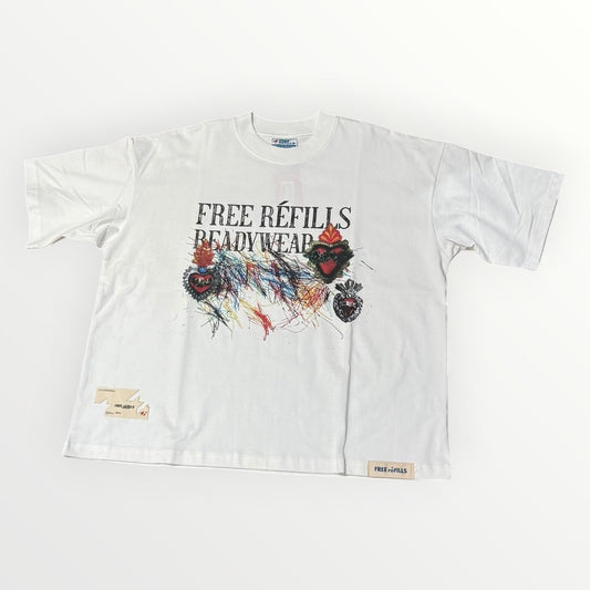 Free Refills Adorn Tee – Cream from On Time Fashions – T-Shirt by Free Refills, Birmingham AL’s 1 fashion store and premier destination for streetwear, suits, kids fashion, and big & tall