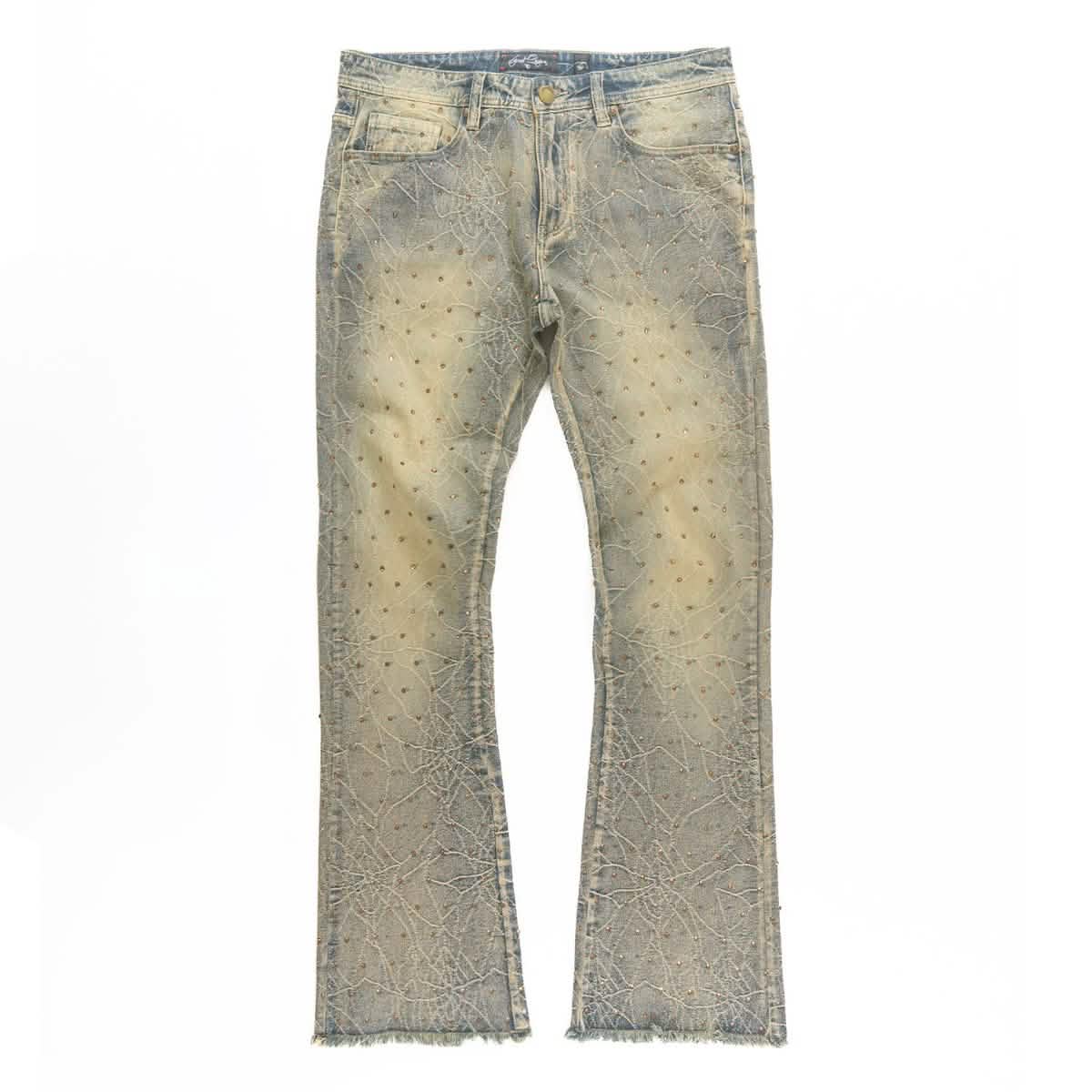 Frost Originals Romano Stacked Stone Jeans from On Time Fashions – Jeans by Makobi, Birmingham AL’s 1 fashion store and premier destination for streetwear, suits, kids fashion, and big & tall