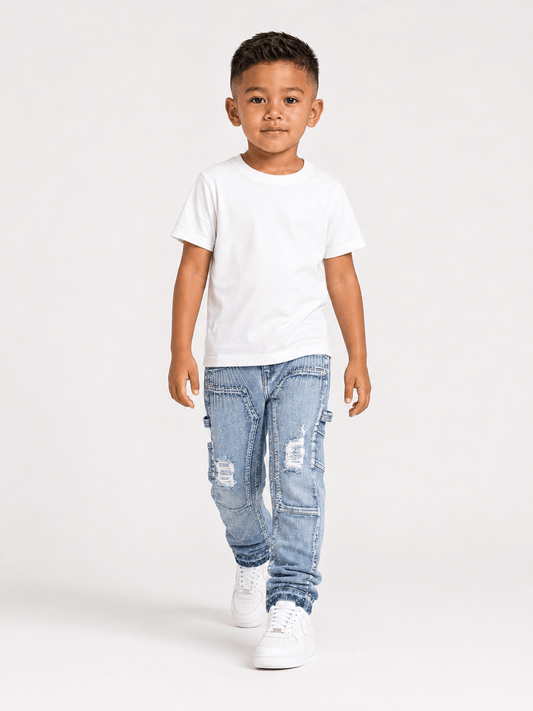 FWRD Kids Karvin Crystal Slim Straight Denim Pant by FWRD