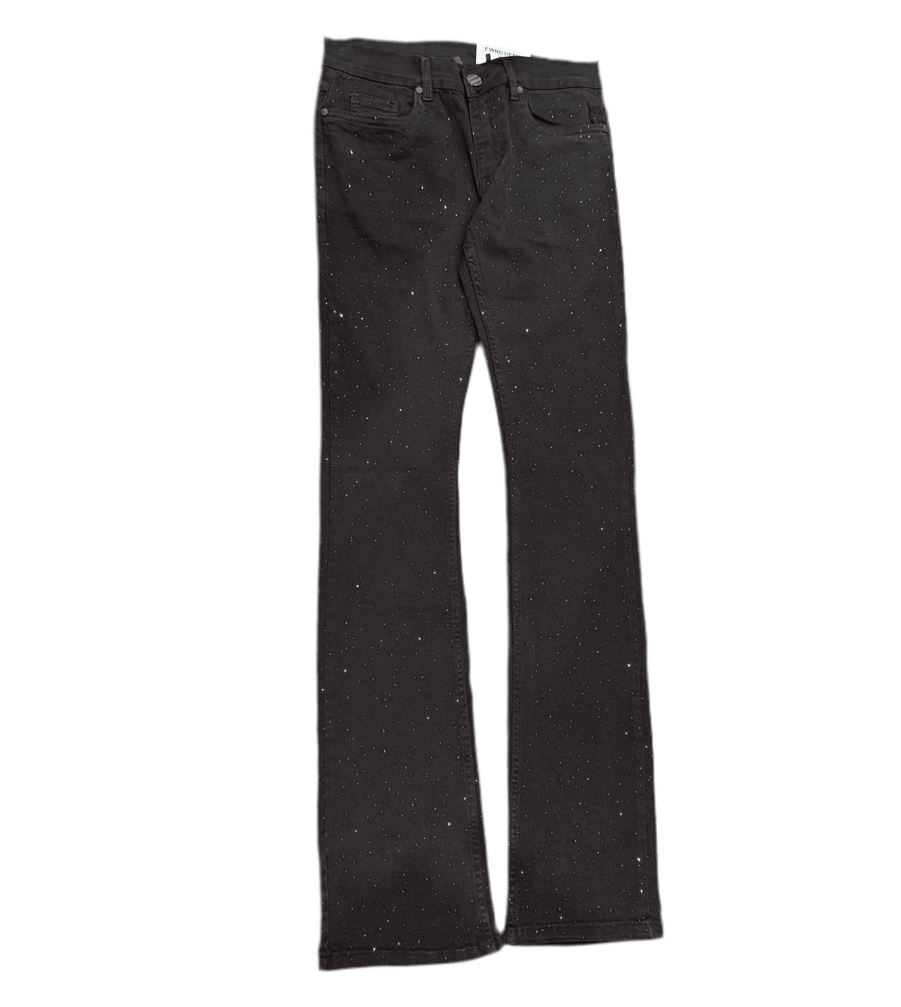 FWRD Stacked Crystal Fearless Twill Pants from On Time Fashions – Jeans by FWRD Denim & Co., Birmingham AL’s 1 fashion store and premier destination for streetwear, suits, kids fashion, and big & tall