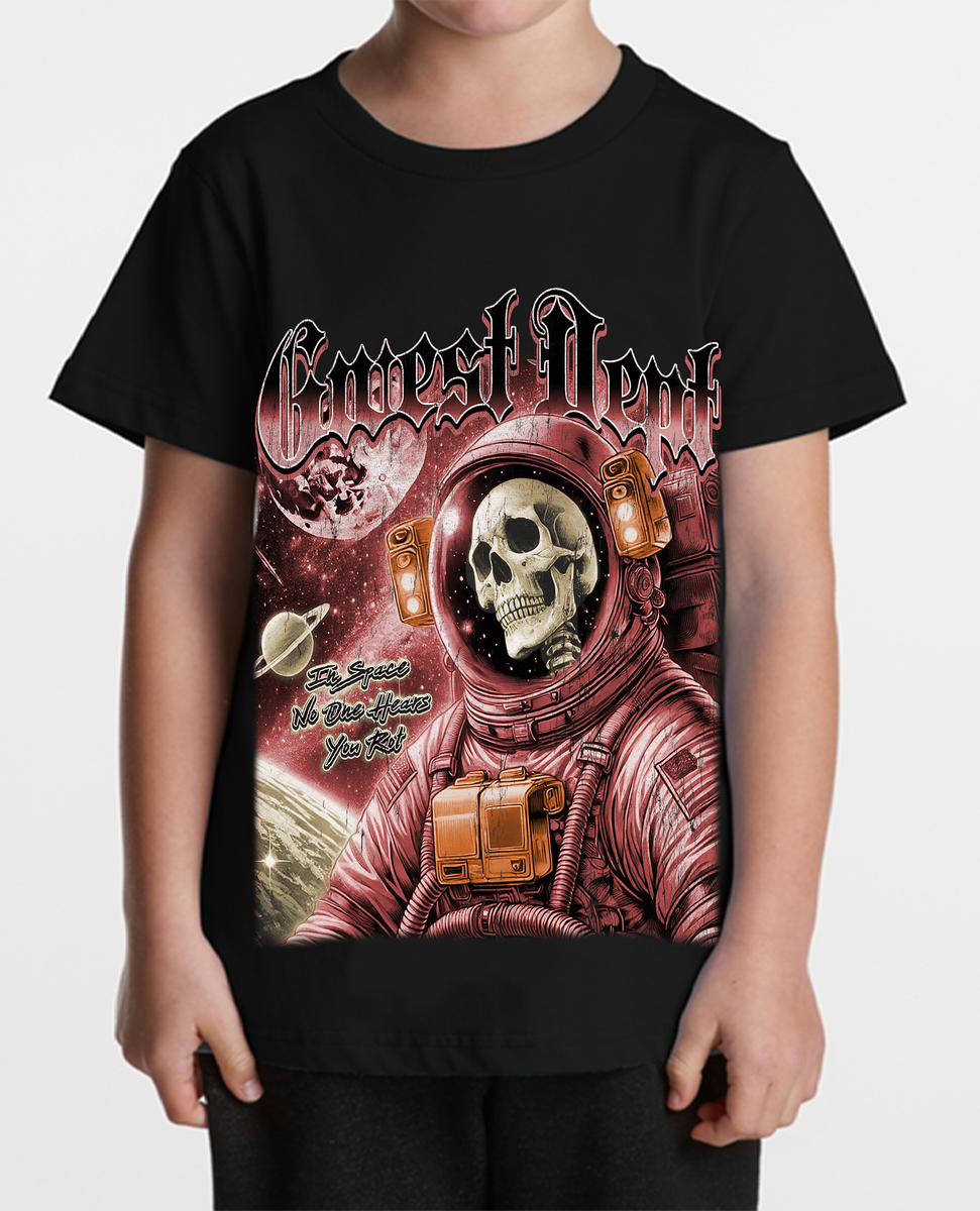 G West Kids Astro Ghost Tee in Black, front view