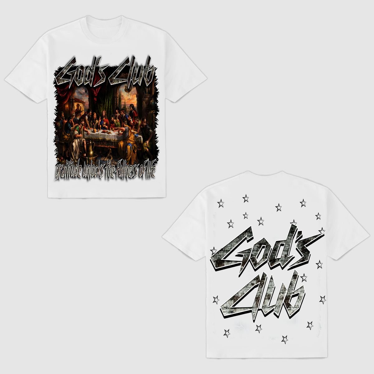 G West Gods Club Tee from On Time Fashions – Graphic Tee by G West, Birmingham AL’s 1 fashion store and premier destination for streetwear, suits, kids fashion, and big & tall