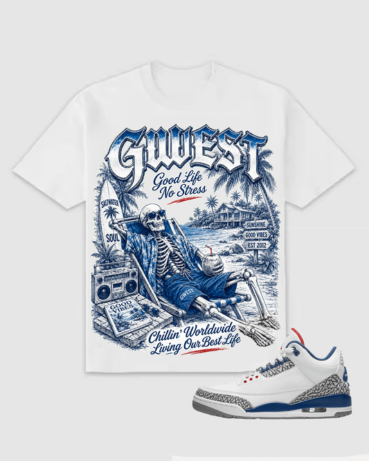 G West Good Life No Stress Tee from On Time Fashions – T-shirt by G West, Birmingham AL’s 1 fashion store and premier destination for streetwear, suits, kids fashion, and big & tall