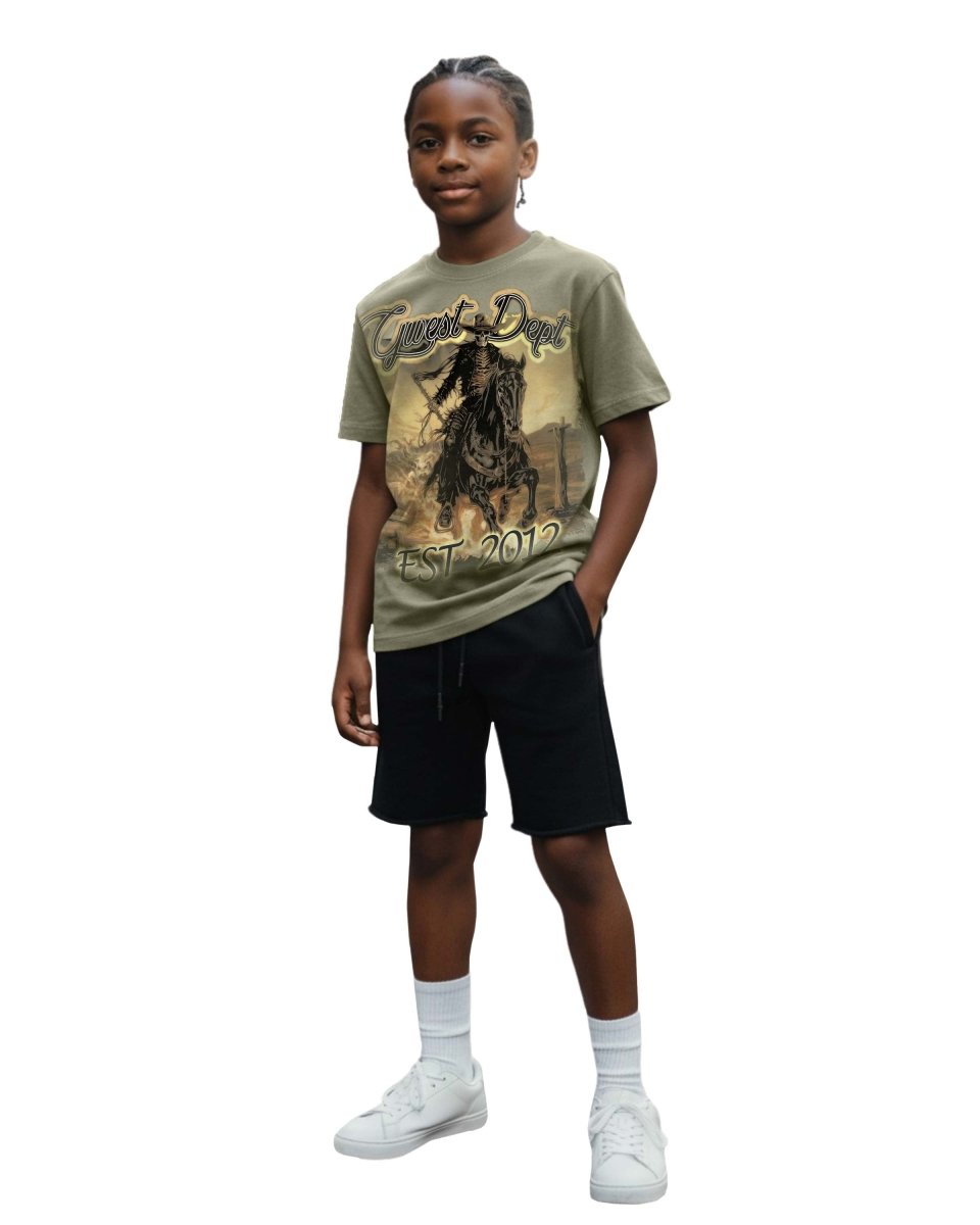 G West Kids Deadwood Drifter Tee from On Time Fashions – T-shirt by G West, Birmingham AL’s 1 fashion store and premier destination for streetwear, suits, kids fashion, and big & tall