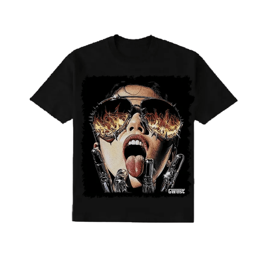 G West Rhinestone Fire Vision Tee by G West