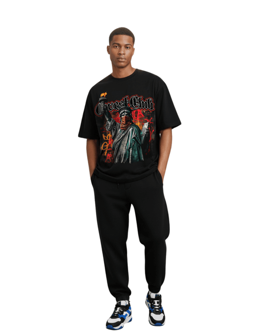 G WEST RHINESTONE FREEDOM UNMASKED TEE by G West