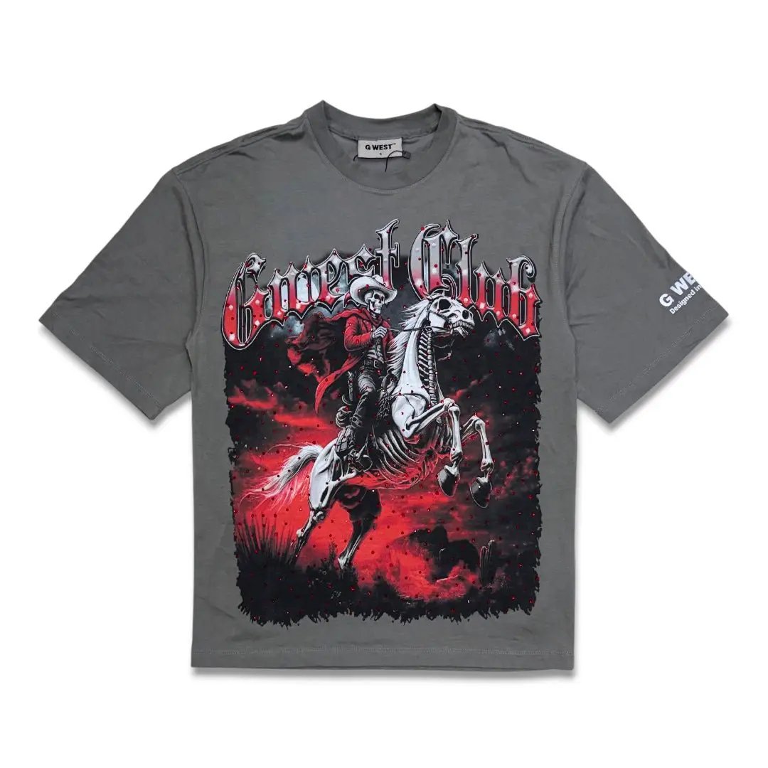 G West Rhinestone Rider Of Flames Double Side Tee by G West