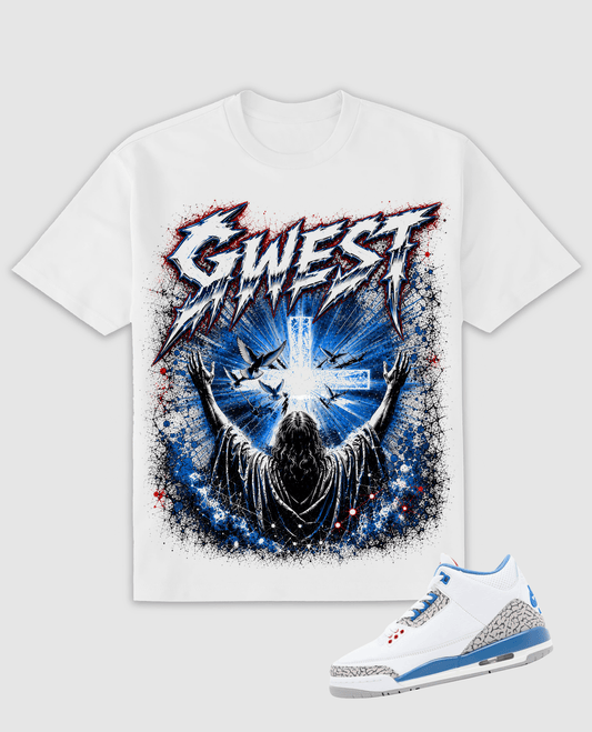 G West Saint Of Light Tee from On Time Fashions – T-shirt by G West, Birmingham AL’s 1 fashion store and premier destination for streetwear, suits, kids fashion, and big & tall