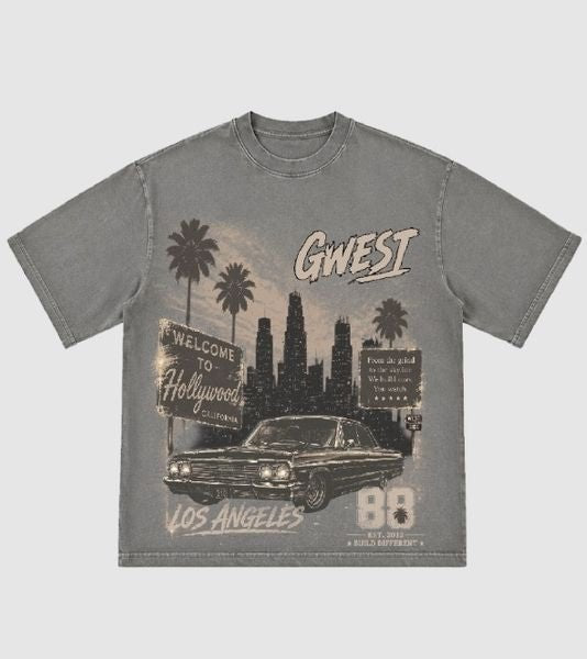 G West Welcome To Hollywood Premium Tee from On Time Fashions – Graphic Tee by G West, Birmingham AL’s 1 fashion store and premier destination for streetwear, suits, kids fashion, and big & tall