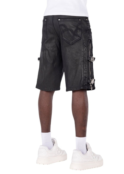 Guapi All Black Cross Buckle Shorts from On Time Fashions – Shorts by HAVEN, Birmingham AL’s 1 fashion store and premier destination for streetwear, suits, kids fashion, and big & tall