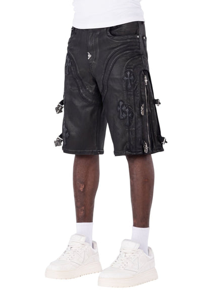 Guapi All Black Cross Buckle Shorts from On Time Fashions – Shorts by HAVEN, Birmingham AL’s 1 fashion store and premier destination for streetwear, suits, kids fashion, and big & tall
