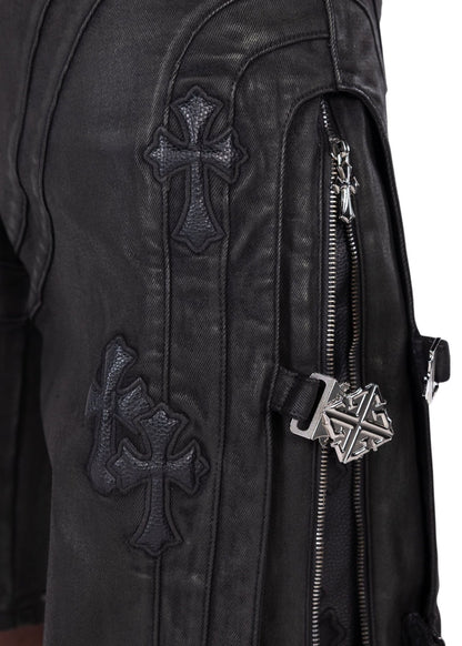 Guapi All Black Cross Buckle Shorts from On Time Fashions – Shorts by HAVEN, Birmingham AL’s 1 fashion store and premier destination for streetwear, suits, kids fashion, and big & tall