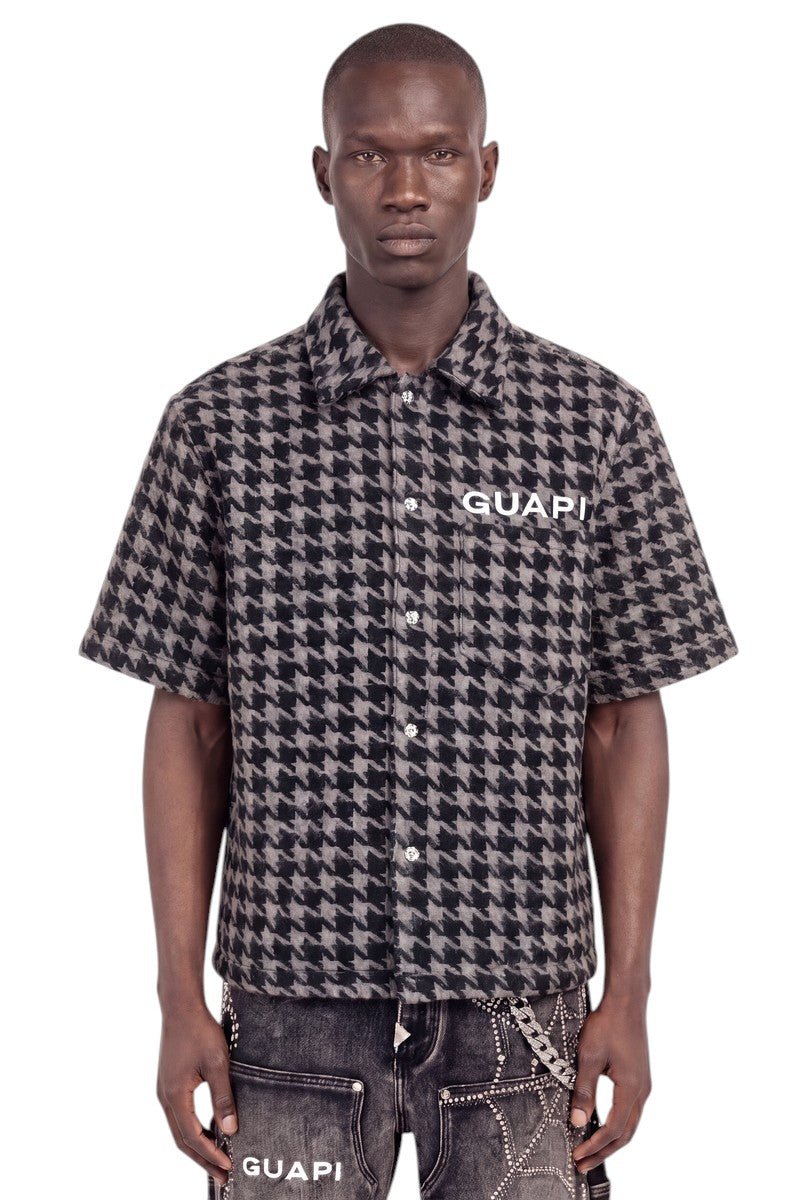 Guapi Black Houndstooth Furry Shirt from On Time Fashions – Shirt by HAVEN, Birmingham AL’s 1 fashion store and premier destination for streetwear, suits, kids fashion, and big & tall