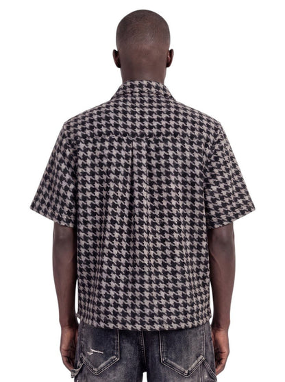 Guapi Black Houndstooth Furry Shirt from On Time Fashions – Shirt by HAVEN, Birmingham AL’s 1 fashion store and premier destination for streetwear, suits, kids fashion, and big & tall