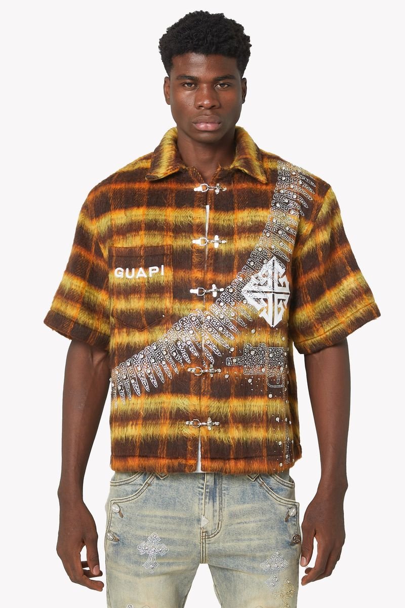 Guapi Copper Uzi Flannel from On Time Fashions – Flannel by GUAPI, Birmingham AL’s 1 fashion store and premier destination for streetwear, suits, kids fashion, and big & tall
